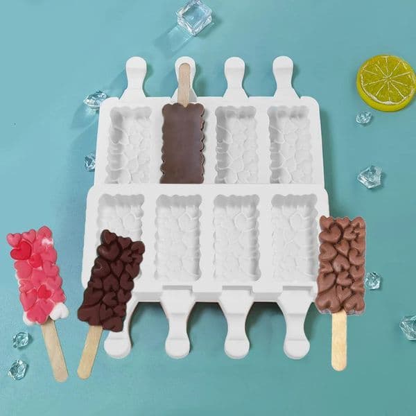 4 Cells Silicone Popsicle Moulds Ice Cream Molds Food Grade Juice Cube Tray Kitchen Tools for Making Summer Icelolly w250515