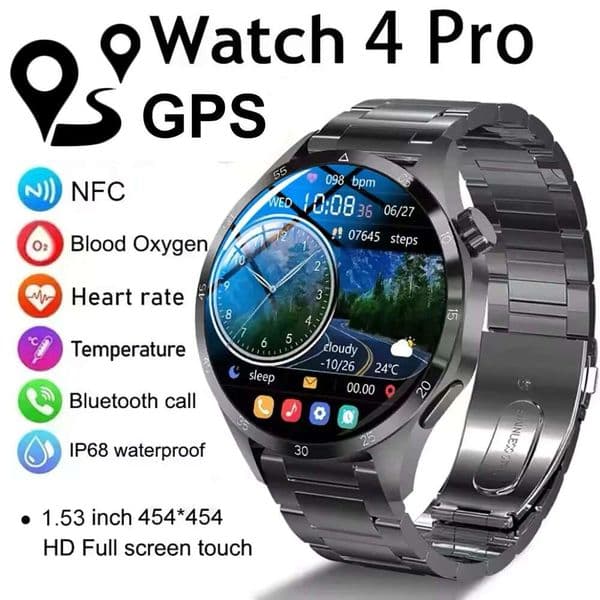 2025New GT4 Pro GPS NFC Smart Watch 360*360 AMOLED Screen Heart rate Compass IP68 Waterproof Sport Smartwatch Men Watches