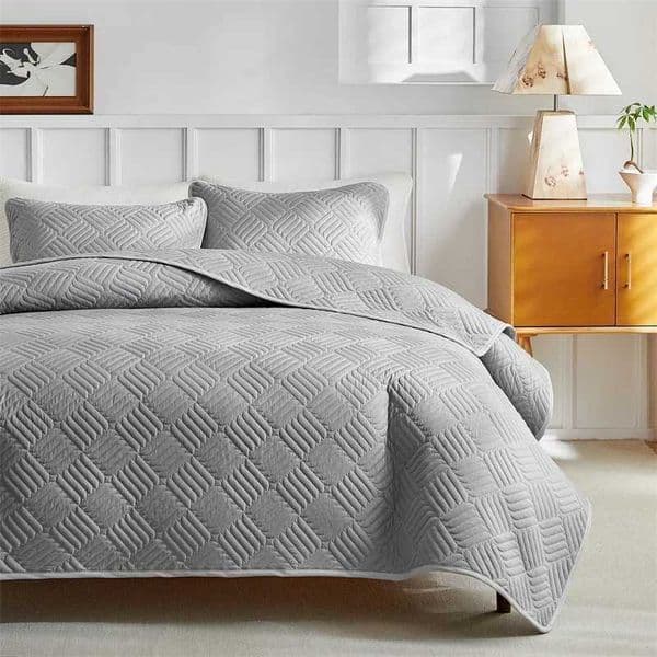 Summer thin quilt three piece set AB double-sided washed cotton sand bed cover solid color frosted air conditioner quilt M250515