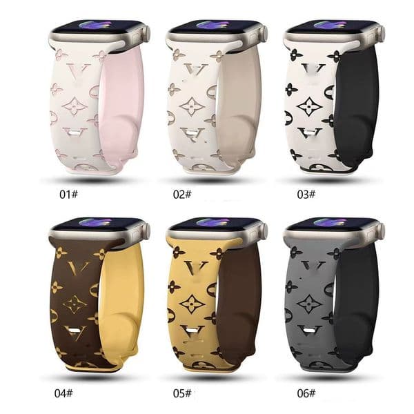 2025 Designer Silicone Apple Watch Band 38 40 41 42 44 45 46 49 mm L Flower Watchs Strap Wristband For Iwatch 11 10 9 8 7 6 5 SE Ultra 3 Luxury Fashion Watchbands Smart Straps