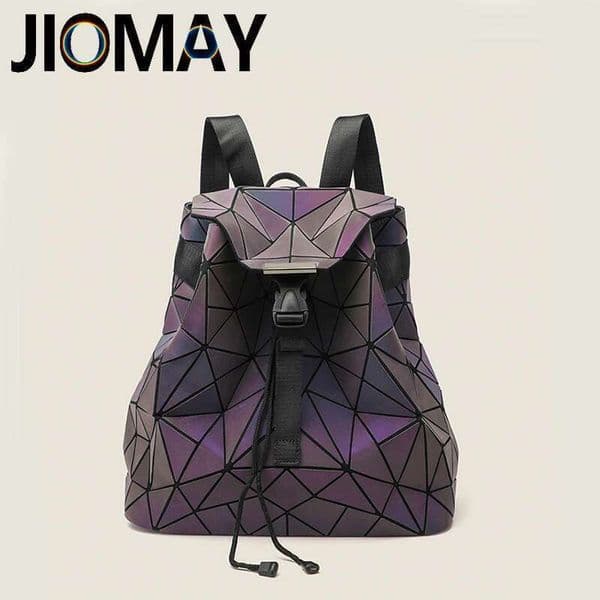 JIOMAY Personality Fashion Designer Bag Large Capcity Geometric Women High-End Texture Travel Backpack