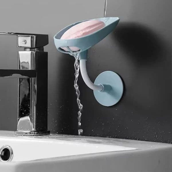 Upgraded Self-Draining Soap Holder Non-Rust Bathroom Organizer Wall Mounted Non-Perforated Soap Dish Shower Storage Rack 250509