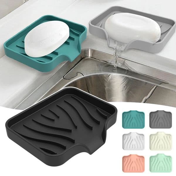 1/2/3PCS Silicone Soap Dish Portable Self Draining Soap Dishes Kitchen Sink Soap Tray Sponge Drain Pad Home Bathroom Soap Holder 250509