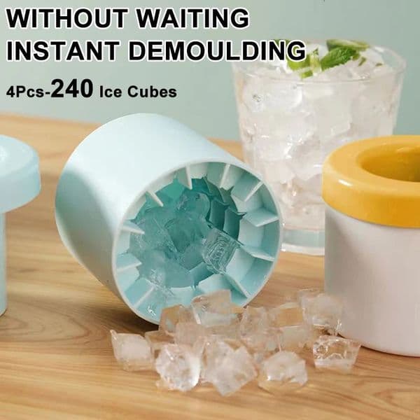 Food Grade Silicone Ice Mold Round Cylinder Cube Making Freeze Quickly Safety Bucket Cup Kitchen Whiskey Beer Maker 250515BJ