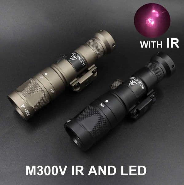 Tactical Light M300V IR Lighting LED White Scout Flashlight w/ Remote Pressure Switch for Hunting Picatinny Rail Z250514