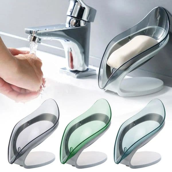 1pcs Leaf Soap Dish For Bathroom Shower Portable Non-slip Drain Soap Holder Plastic Sponge Tray For Bathroom Kitchen Access G2c8 250509