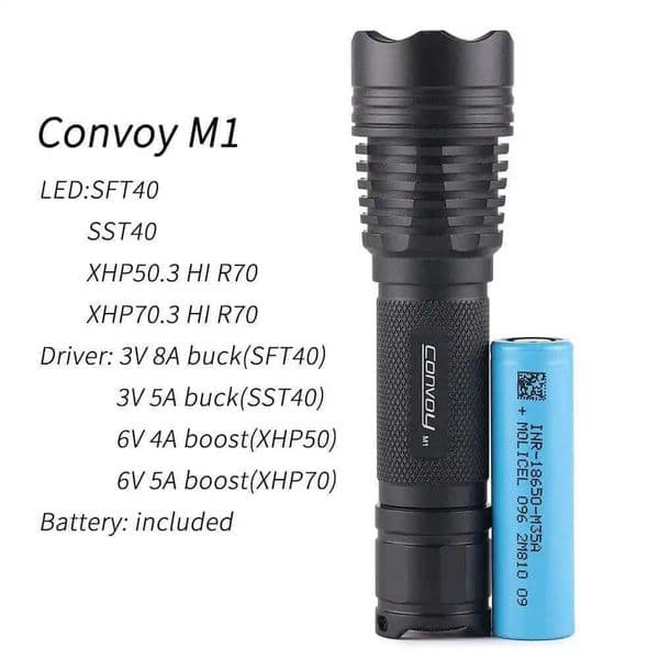 Convoy M1 SFT40/SST40/XHP50.3 HI/XHP70.3 HI 18650 flashlight Z250514