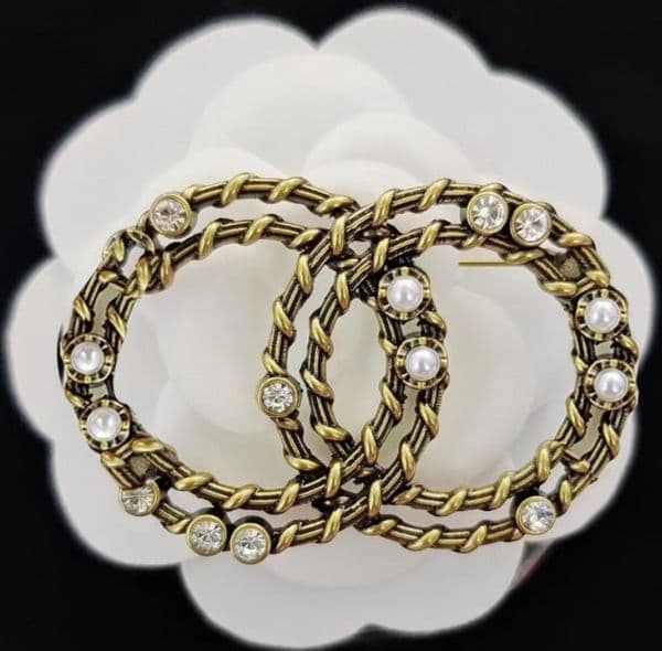 Fashion Desinger Brooches Letter Brooch Letters Pin Women Crystal Rhinestone Pearl Pins Luxury Wedding Party Metal Jewerlry