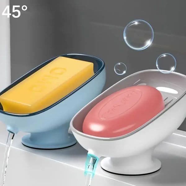 1Pc ious Adjustable Oval Storage Soap Dish with Drain - Wall-Mounted Anti-Slip Removable Soap Box for Bathroom 250509