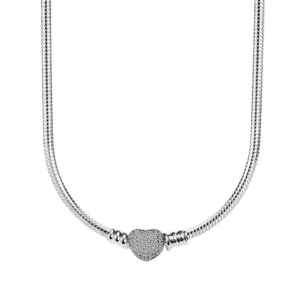 45cm 925 Silver Round Love Zircon Necklace Suitable for DIY Ornaments Birthday Jewelry Gifts X250516