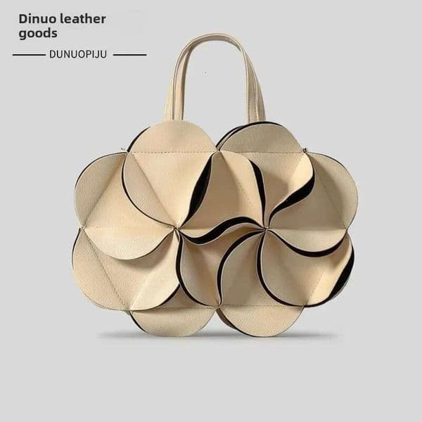 Niche design 3D Flower Handbag High-End Feel Spliced Single Shoulder Slant Cross PU New Trendy Women's Tote Bag
