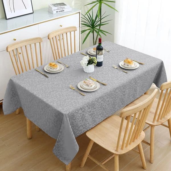 Olanly Rectangle Tablecloth For Home Jacquard Dyeing Tablecloth For Banquet Party Easy Care Stain-Resistant Polyester Tablecloth 250515