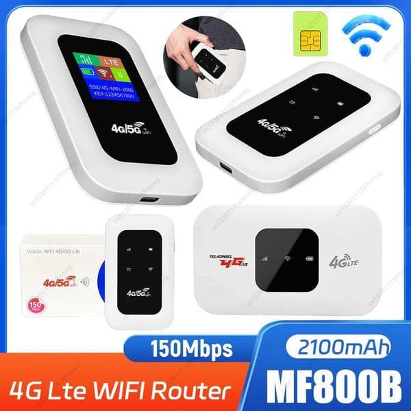 4G LTE Mobile WiFi Router with SIM Card Slot 150Mbps Wireless Router Repeater Wireless Wifi Modem for Home Office RV Camping X250516