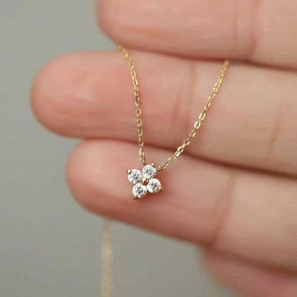 Anziw 925 Sterling Silver Moissanite Plated 18K Gold Necklace Wens Adjustable Chain Collar Neck lace Jewelry X250516