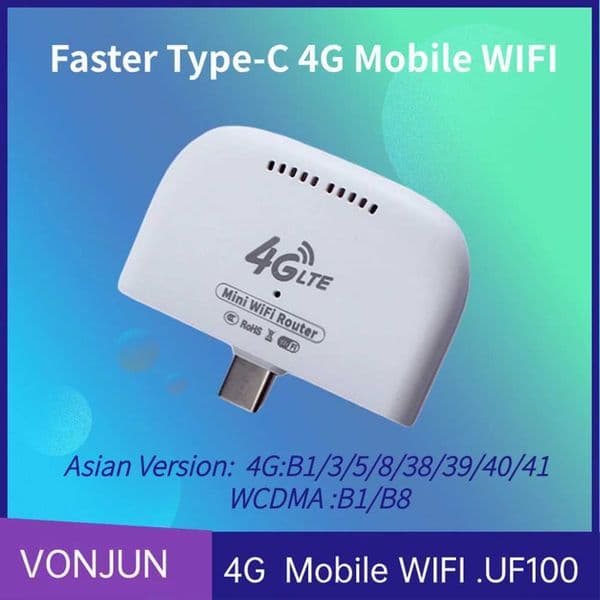 4G LTE Router High Speed 4G UFI Type-C Mini WiFi Router USB Adapter Mobile Router Hotspot 4G Modem Wireless Router for RV Travel X250516