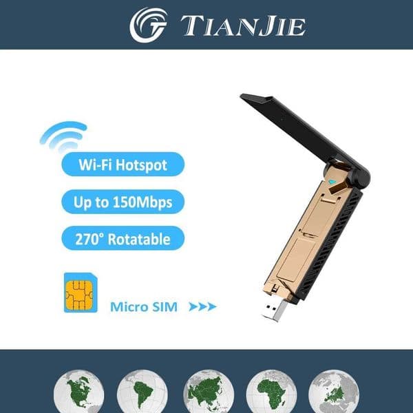 TIANJIE UF909 USB Modem with Wifi Hotspot 4G LTE USB Wifi Dongle Wireless Wifi Mesh Router SIM Card Slot Mini USB Mobile Wifi6 X250516