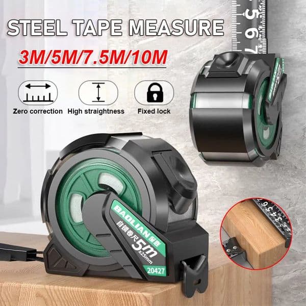 3m/5m/7.5m/10m Self Locking Steel Tape Measure Hardened Wear-Resistant Tape Measure High-Precision Slash-Proof Tape Measure 250516