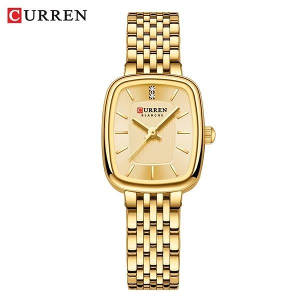 CURRN 9093 Womens Quartz Watch Fashion Leisure Diamond Simple Gold Silvery Steel Strip Wristwatch for Ladies Gift Clock 250512