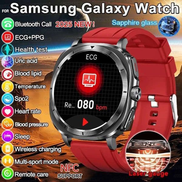 2025 New For Samsung Galaxy Watch 7 Health Nursing Smartwatch Men ECG+HRV Uric Acid Fat Blood pressure BT Call Smartwatchs