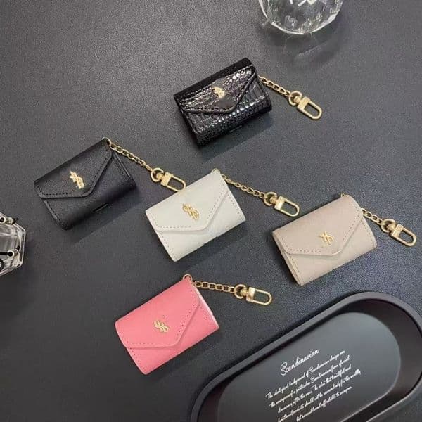 Designers Airpod Case Leather Airpods Pro 2 3 4 Case Headphones Triangle Letter Bluetooth Earphone With Chain Protector Multiple Styles universal mini bag