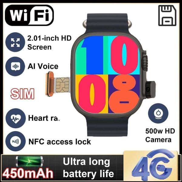 New 2025 4G Smart SlM Card GPS WlFl Video Call SOS Waterproof ECG Smartwatch Camera Monitor Tracker Location Phone Watch