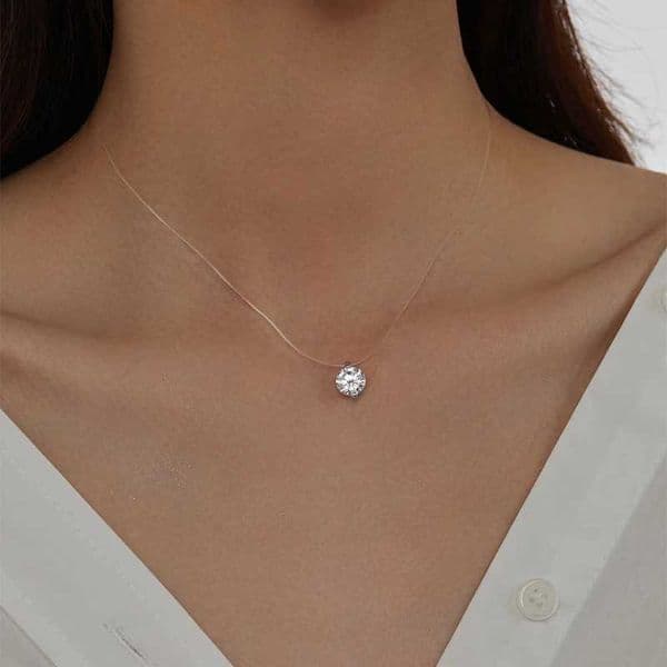 New S925 Sterling Silver 18k Gold Plated Necklace Single Sparkling Zircon Clavicle Chain for Wen Wedding Fine Jewelry Collares X250516