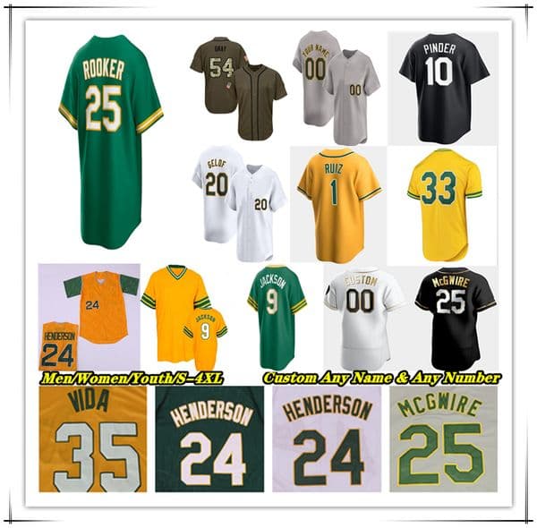 Brent Rooker Baseball Jersey Tyler Soderstrom Jacob Wilson Lawrence Butler JJ Bleday Shea Langeliers Miguel Andujar Luis Severino JP Sears Jeffrey Springs Gelof 4X