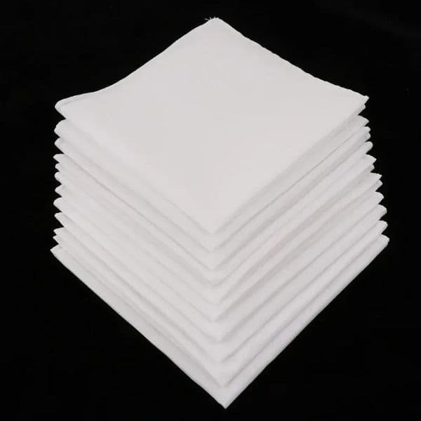 5/ 10pcs Mens White Handkerchiefs Cotton Square Super Soft Washable Hanky Chest Towel Pocket Square 28 X 28cm Pocket Towel 250517