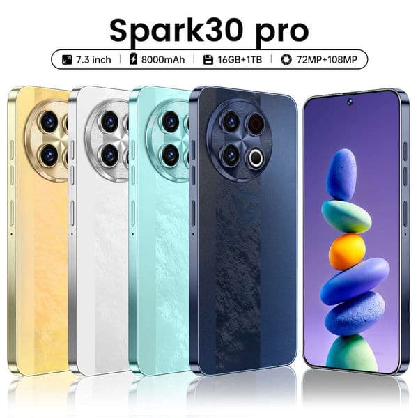 Mobile phone Spark30Pro explosions 16G+1TB smartphone 5G network Android 13 Unlock Touch Screen Phone Androids Camera Telephone HD Display Face Recognition