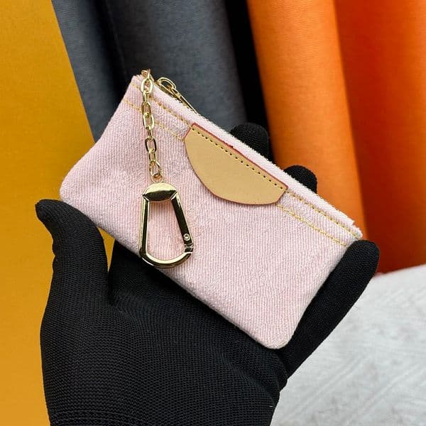 Fashion wallet womens outdoor coin purse pink canvas classic letter print design long zipper wallet