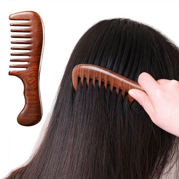 Natural Sandalwood Hair Combs Wooden Comb Massager Long Wide Tooth Detangle Sandalwood Comb Hair Care Household Gift 250517BJ