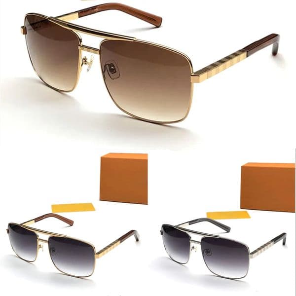2025new fashion classic for men attitude sunglasses gold square metal frame vintage style outdoor design classical model 0259