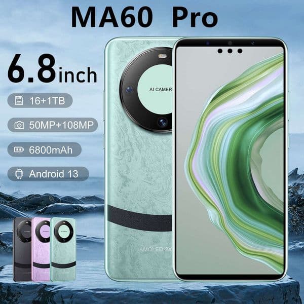Mobile MA 60 2025 New style PRO 6.8-inch smartphone with 5-megapixel Android system (1+16)