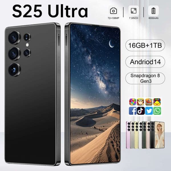 S25Ultra mobile phone new 16GB+1TB 5G ultra clear 7.3 2025 New style large screen Android 13
