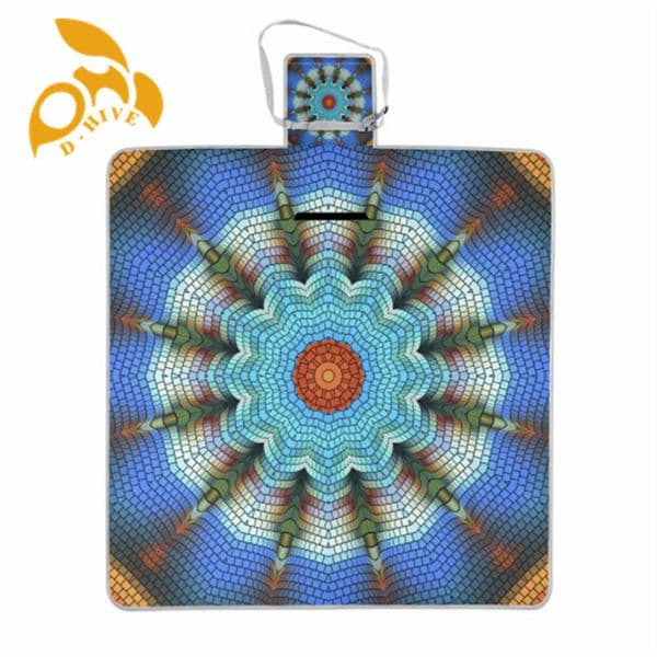 new Square picnic mat made of polyester fiber and space cotton for camping, picnic sand and grass prevention