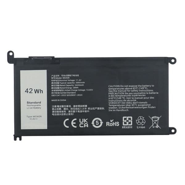 WDX0R Laptop Battery Replacement For DELL Vostro 14-5468 14-5471 14-3480 15-5568 5581 3583 Inspiron 13 15 5000 7000 Series Batteries WDXOR