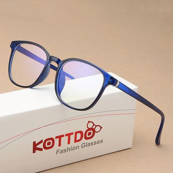 KOTTDO Retro Mens Glasses Frame Fashion Computer Eyeglasse Antiblue Light Transparent Clear Pink Plastic 250515