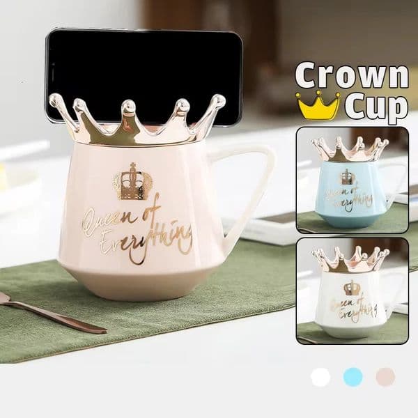 Nordic Wind Queen Of Everything Creative Crown Theme Milk Coffee Mugs Cartoon Crown Mugs Breakfast Water Cup Girlfriend Gift 250516