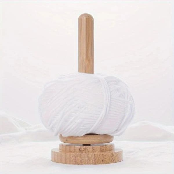 Bamboo And Wood Yarn Stand Yarn Spool Home Braided Yarn Spool Storage Stand Table Top Rotary Ball Wooden Winder