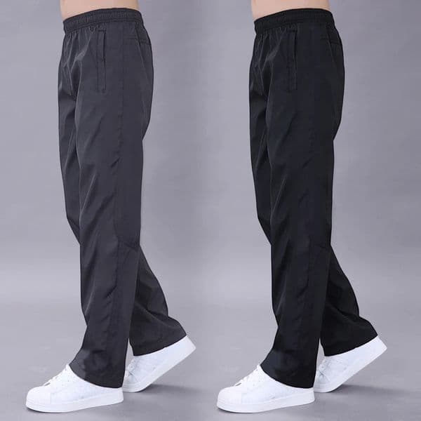 Mens Pants Sweatpant Quick Dry Breathable Spring Sports Trouser Elastic Waist Straight Wide Joggers Running Tracksuit Men 250517