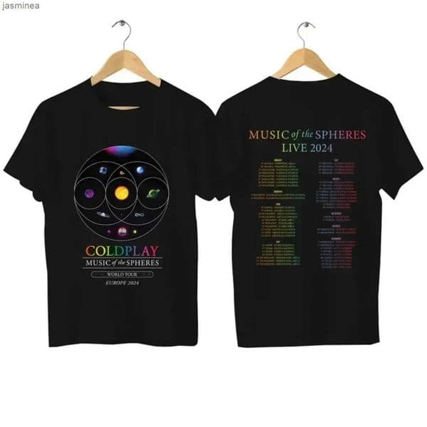 2024 Cold Play Music Print T-shirt Men Kid Cotton Hip Hop Oversized Tshirt Short Sleeve T Shirt Streetwear Tops Tee Clothing X25520
