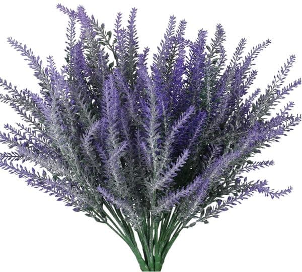 Purple Artificial Lavender Flowers Bouquet Fake Plant for Indoor Home Decor Garden Wedding Decoration DIY Vase Accessor