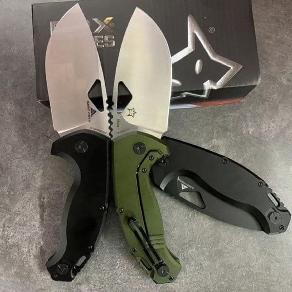 FX SK-02OD El Capitan Folding Knife 3.70" M390 Satin Drop Point Blade, OD Aluminum Handles