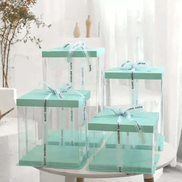 2026 Inch Transparent Cake Box Plastic perfume Packaging Organizer cologne Boxes And DIY Wedding Gift Free Shipping