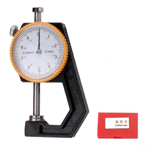 B9HB Manual Thickness Measuring Instrument Tester 0-20mm Dials Gauge for Technicians Workshop Engineering with 0.1mm Accuracy 250516
