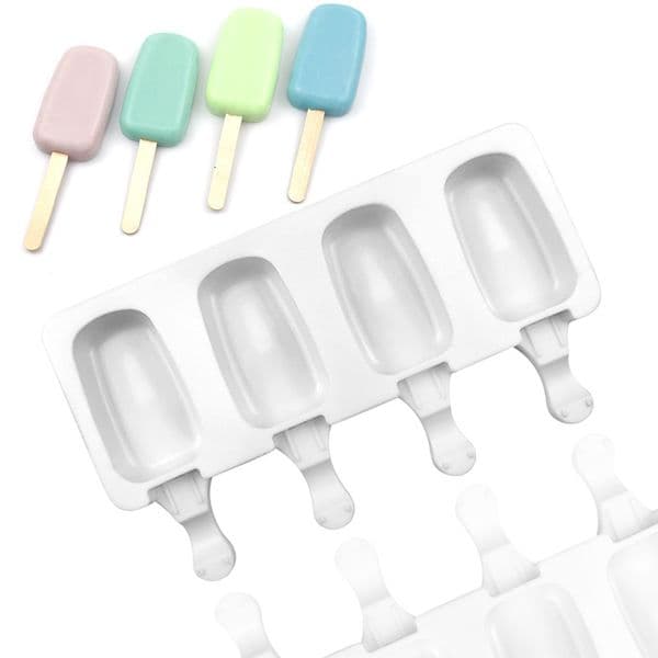 4-in-a-row mousse silicone DIY pudding ice cream cake baking flip sugar popsicle mold