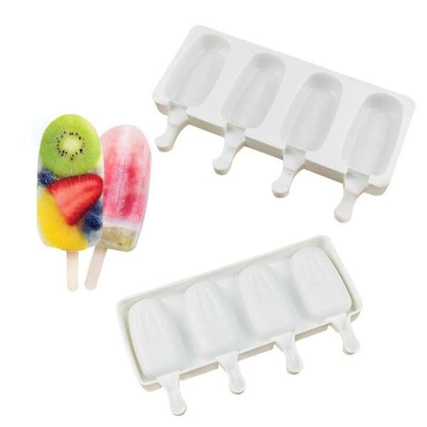Mini 4 silicone molds for cream and ice cream, self-made popsicle kitchen