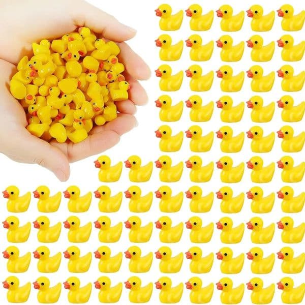 100/50/20Pcs/set Mini Resin Ducks Tiny Duck Miniature Figures Bulk Little Duck Charms for Party, DIY Micro Landscape Decorations