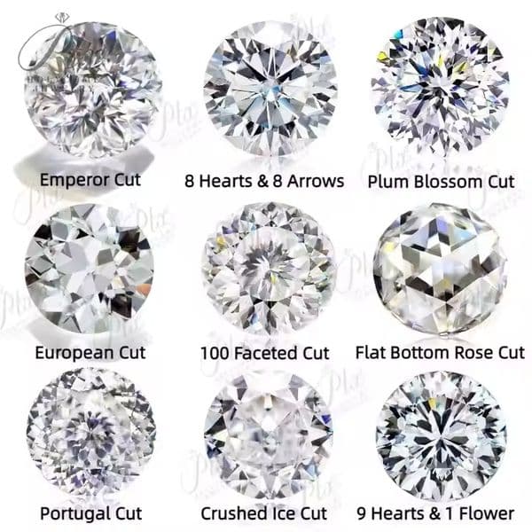 Special Cut Moissanite Diamond Round Shape Excellent Cut D Colorless VVS Rose Cut European Cut Crushed Ice Cut GRA Loose Moissanite for Jewelry Making
