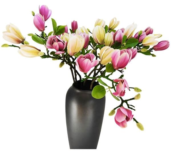 Single branch Artificial Plastic silk Magnolia flowers for Home vase windowsill Wedding Bride Outdoor arch Decoration prop diy